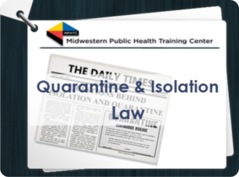 Image of newspaper with Quarantine and Isolation headline, overlaid by course title