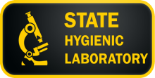Logo button with a microscope and the words "State Hygienic Laboratory"